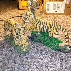 Vintage Tiger Statues (Set of 2)